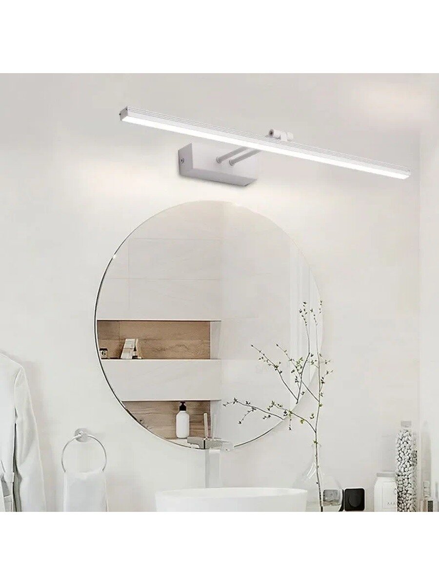 Настенный светильник LED, белый, 50 см, алюминий + ПК, теплый свет 3000K