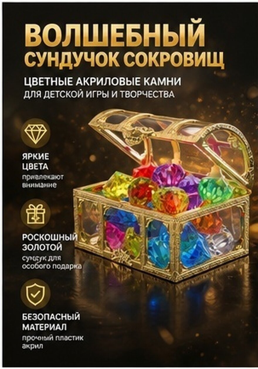 1 Набор Цветных Акриловых Бриллиантов Пластиковые Камни Для Детских Праздников И Декора 10.00X8.00X6.50Cm