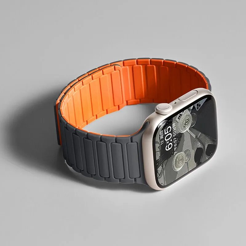 Ремешок для Apple Watch 42mm, 44mm 45mm, 46mm 49mm магнитный силиконовый, ремешок для смарт часов Apple Watch Series 1-10 , SE и Ultra 42mm (Series 3) 44mm 45mm 49mm