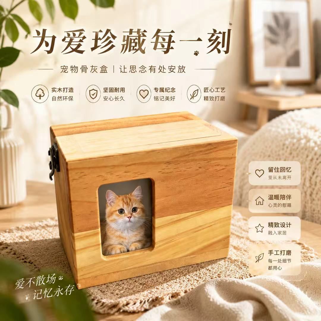 Деревянный мемориальный ящик DIY для домашних животных, с фоторамкой для размещения фотографий
