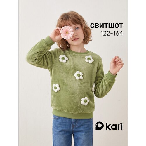 фото Свитшот kari осень-зима 2026, размер 9-10, хаки