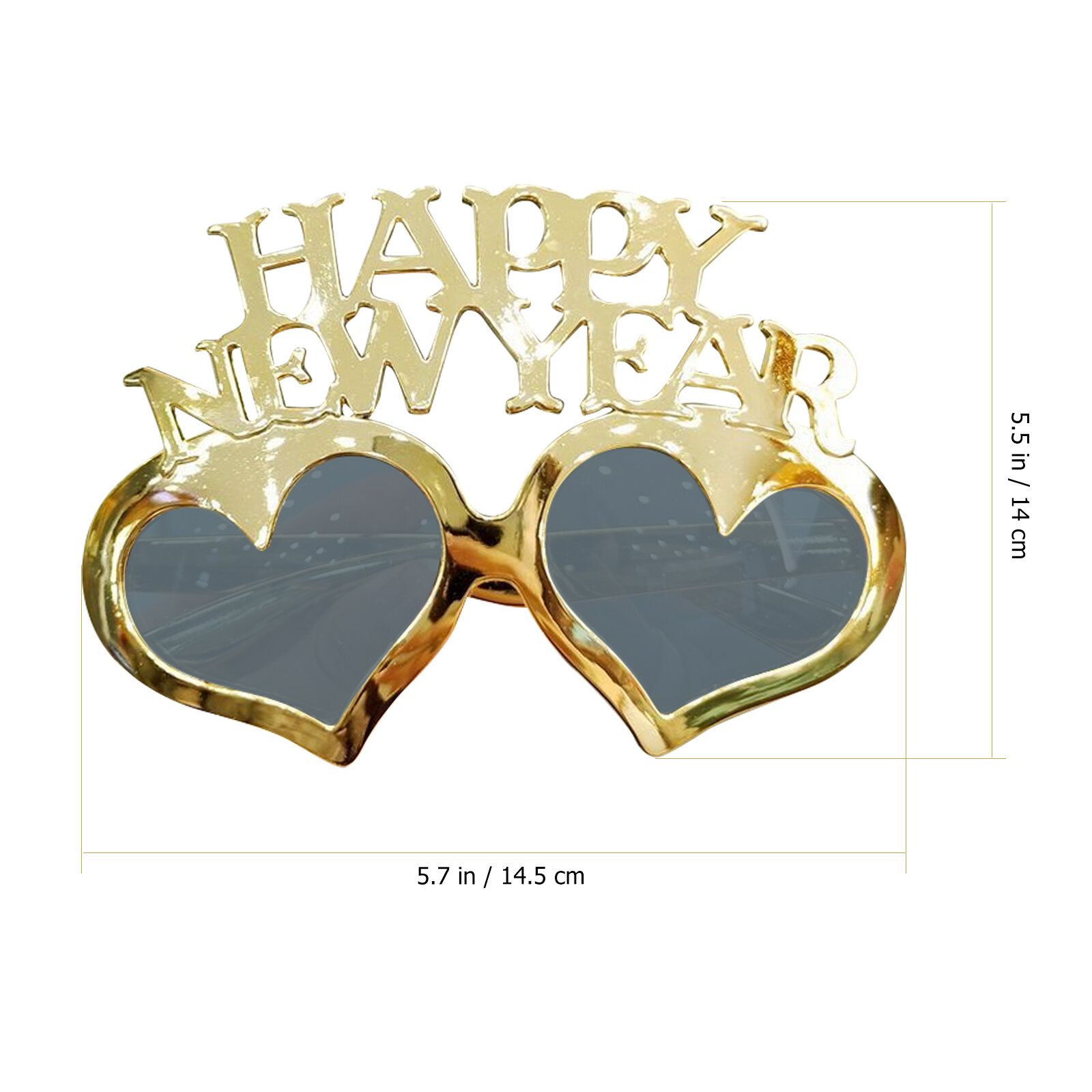 Очки Для Нового Года С Блестками В Форме HAPPY NEW YEAR Для Вечеринок И Фотосессий Размер 14.5X11.5CM Цвет Golden