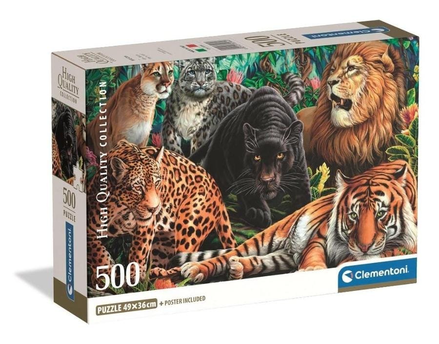 Пазл Clementoni High Quality "Дикие кошки", 500 элементов