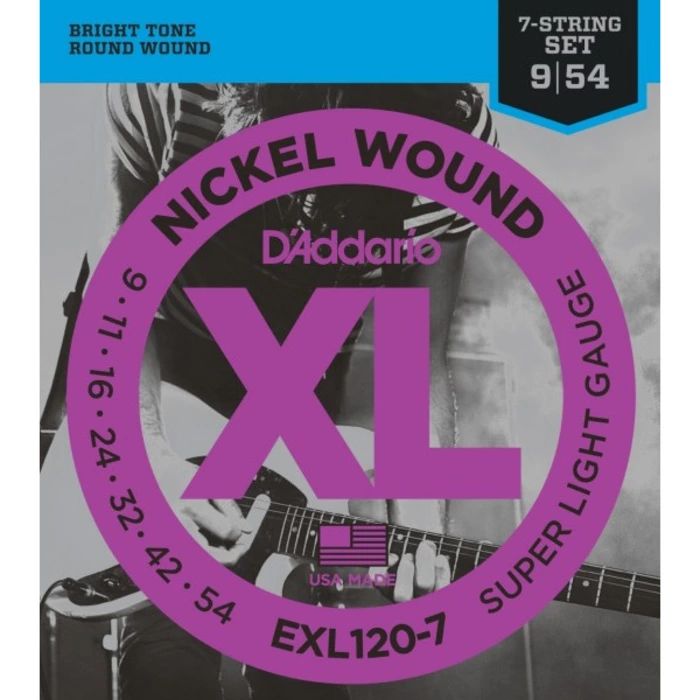 DAddario EXL120-7 Комплект струн для 7-струнной электрогитары 9-52