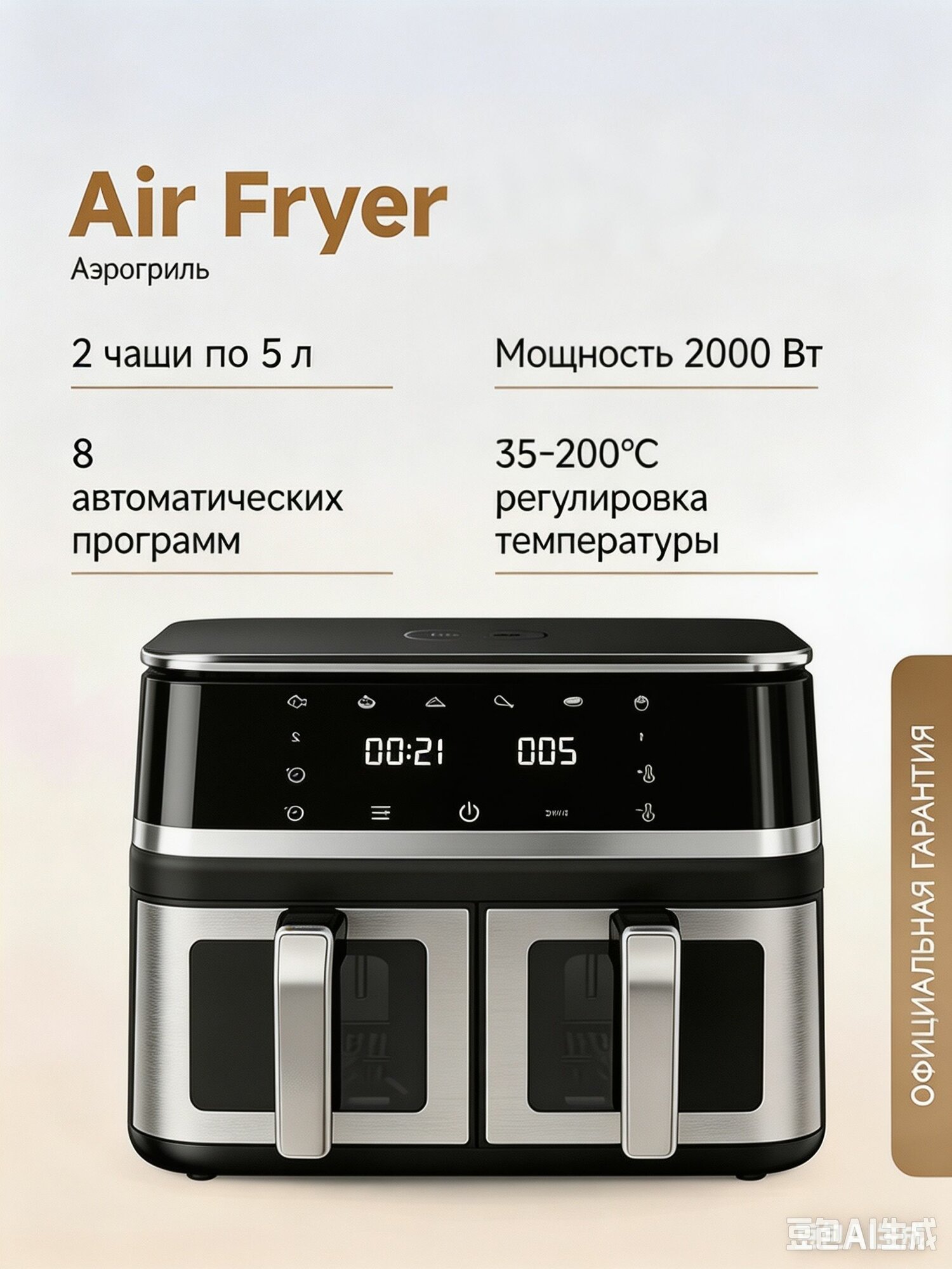 Аэрогриль DZ30, черный