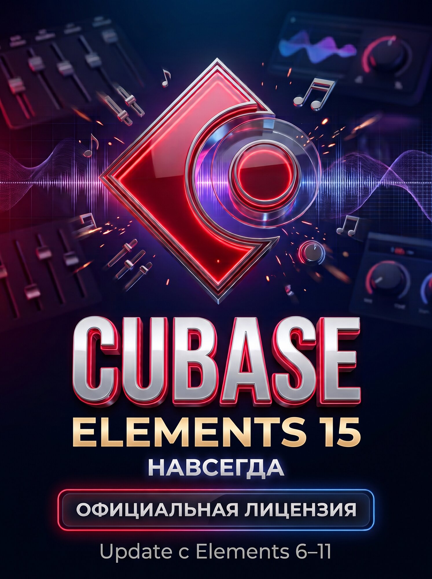 Cubase Elements 15 Update с Elements 6–11 — обновление версии — Официальная лицензия — Кубасе Элементс 15