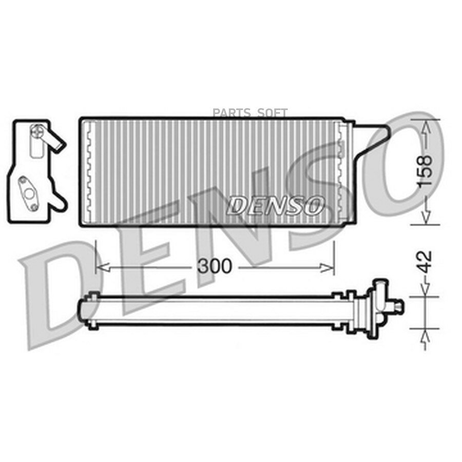 Радиатор печки от официального дистрибьютора, DENSO, артикул DRR12001