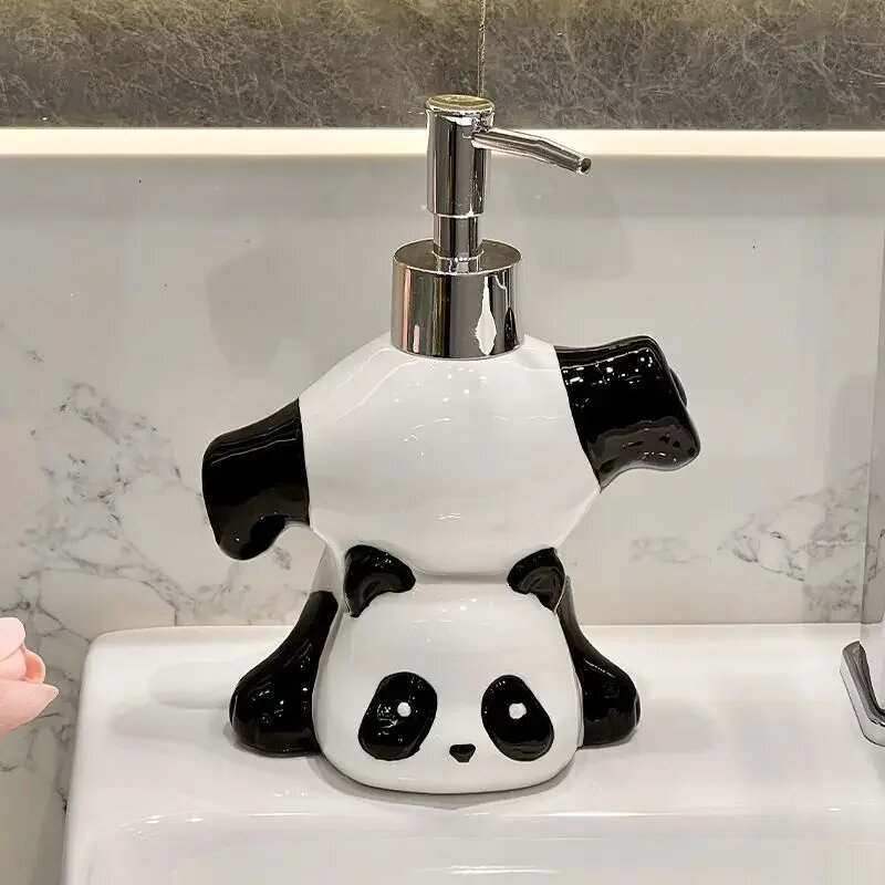 Детский керамический дозатор для мыла в форме панды Черный, Dispenser