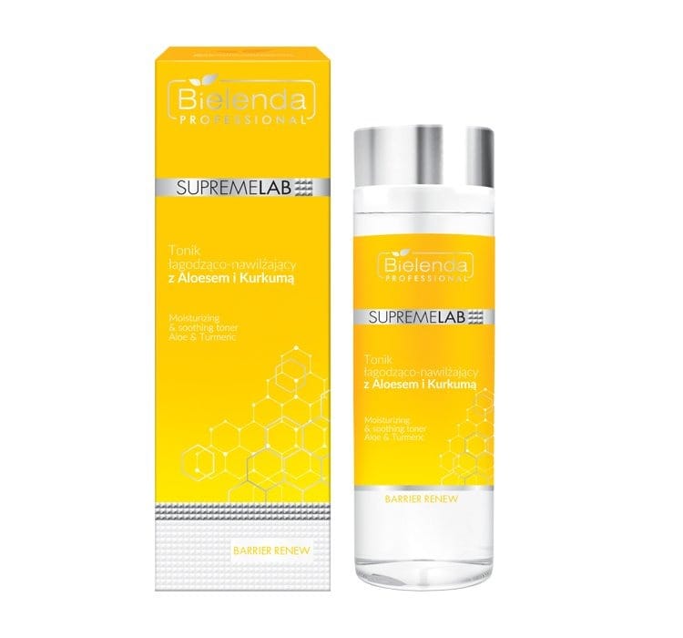 Спрей для ухода за кожей Bielenda Professional SupremeLab Barrier Renew, успокаивающе-увлажняющий тоник с алоэ и куркумой, 200 мл