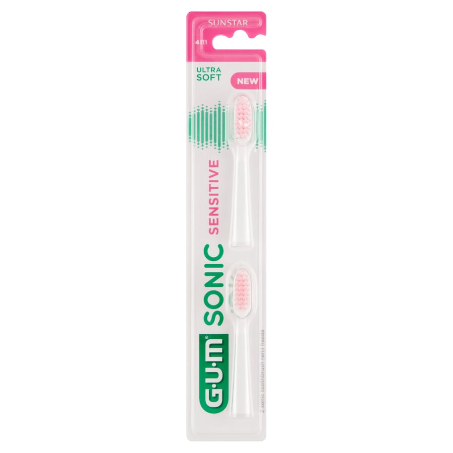 Насадка для электрической зубной щетки GUM Sonic Sensitive, белый, 2 шт