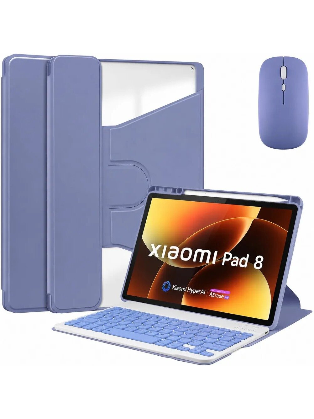 Чехол с клавиатурой для Xiaomi Mi Pad 8 & 8 Pro 11.2' (русская клавиатура и мышь)
