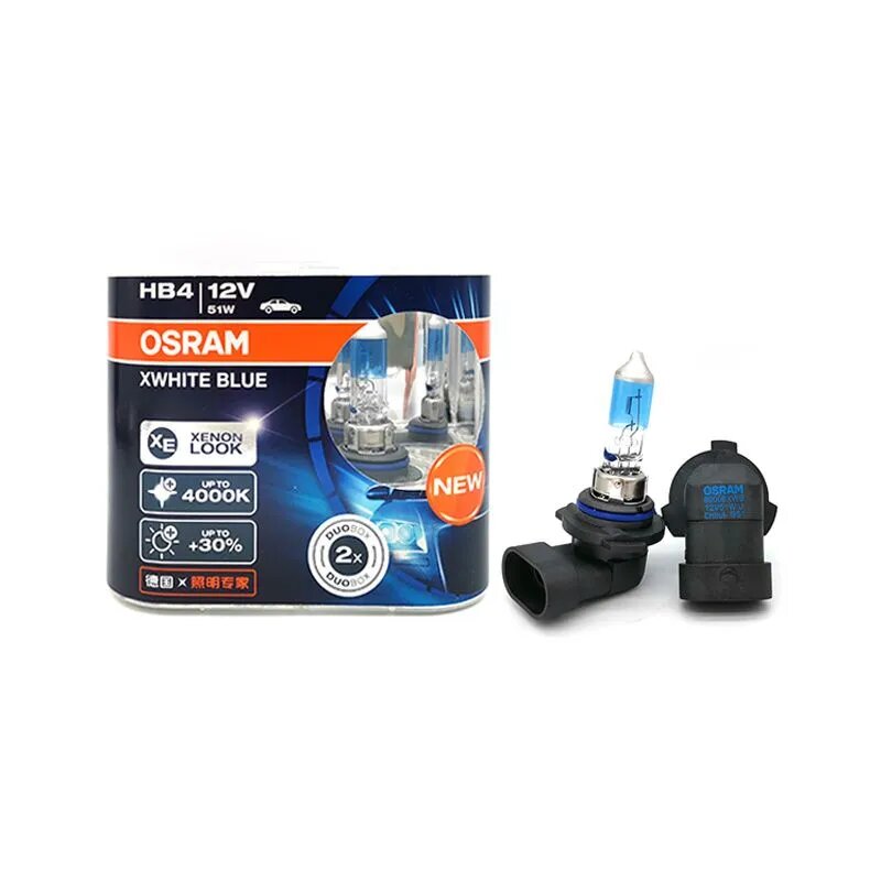 OSRAM Лампа автомобильная HB4, арт. XWHITE BLUE H1 H4 H7 H11 HB3 HB4 12V 55W 60W 51W Жёлто - белый свет + 30% автомобильные галогенные фары лампочки противотуманные фары