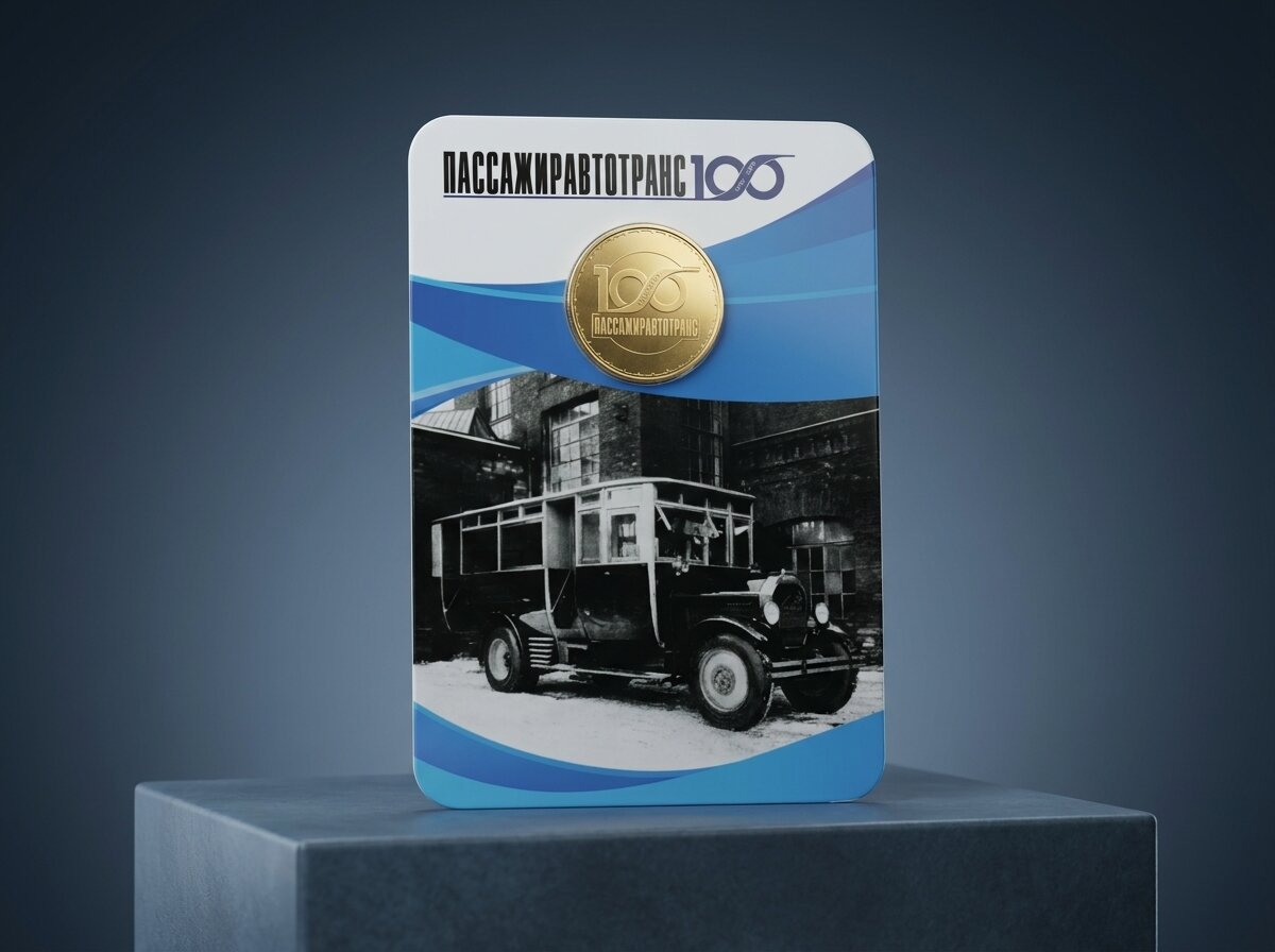 Жетон Санкт-Петербургского метрополитена памятный 100 лет Пассажиравтотранс, 2026 г