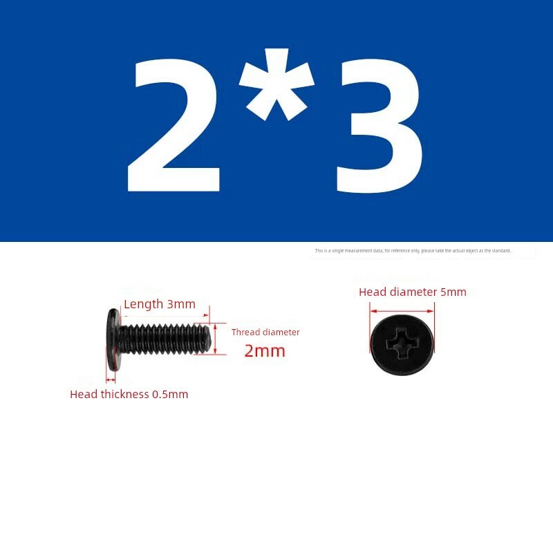 Саморезы для M.2 SSD M2 x 3мм, 200 шт, черные из углеродистой стали, для ноутбуков