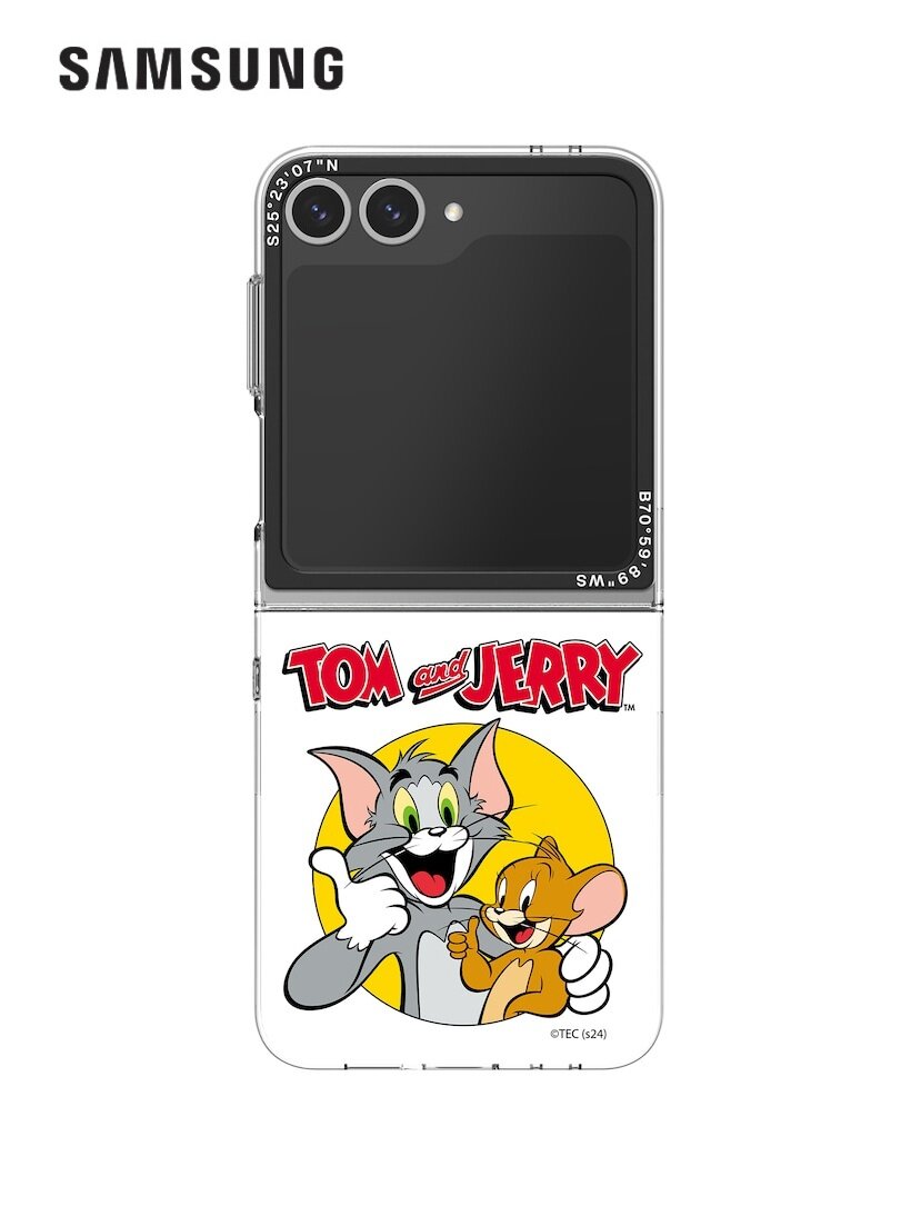 Тонкий защитный чехол для Galaxy Z Flip6 Tom and Jerry жёлтый GP-FPF741SBNYC