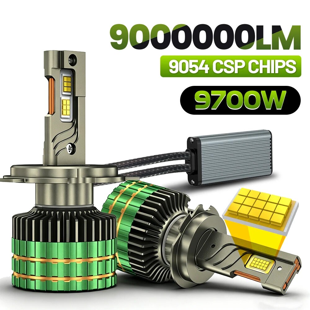 Светодиодные фары 9700W 9000000LM H7 H4 H11, мощные, 9054 CSP Canbus H1 H8 9005 HB3 9006 HB4 9012 H7