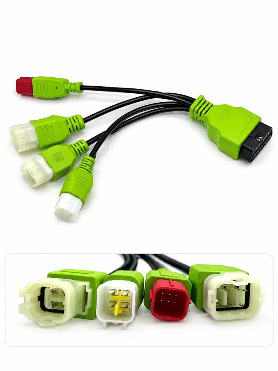 Диагностический кабель OBD2 4-в-1 для мотоциклов Euro 5, переходник 4-pin и 6-pin на 16-pin