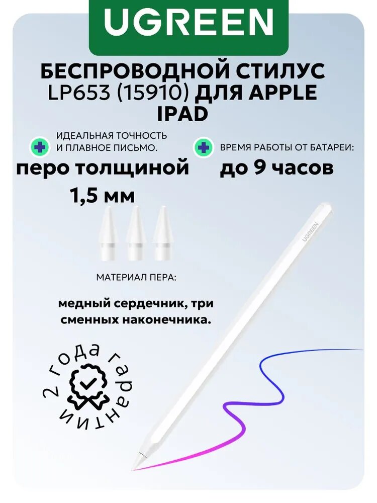 Стилус для iPad сенсорный магнитный белый для планшета 1 шт.
