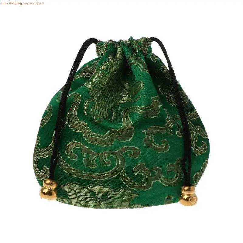 Шелковый мешочек для украшений G92D Green