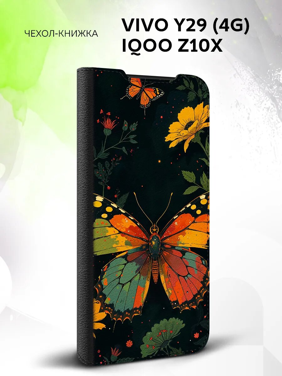 Чехол книжка на Vivo Y29 (4G) / IQOO Z10x, защитный, эко-кожа и с принтом