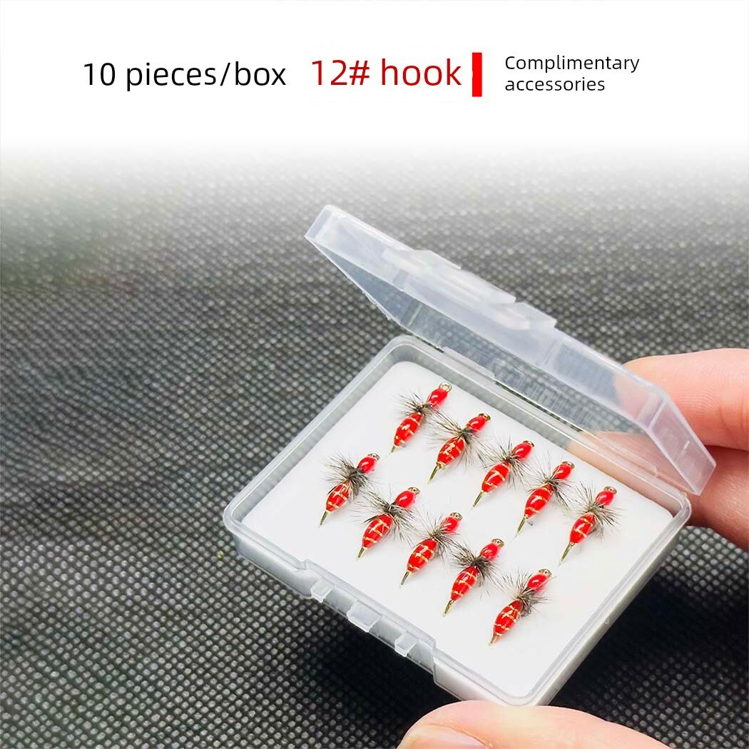 Коробка с 10 шт. крючков 12# для ловли щуки, леща и карпа с аксессуарами