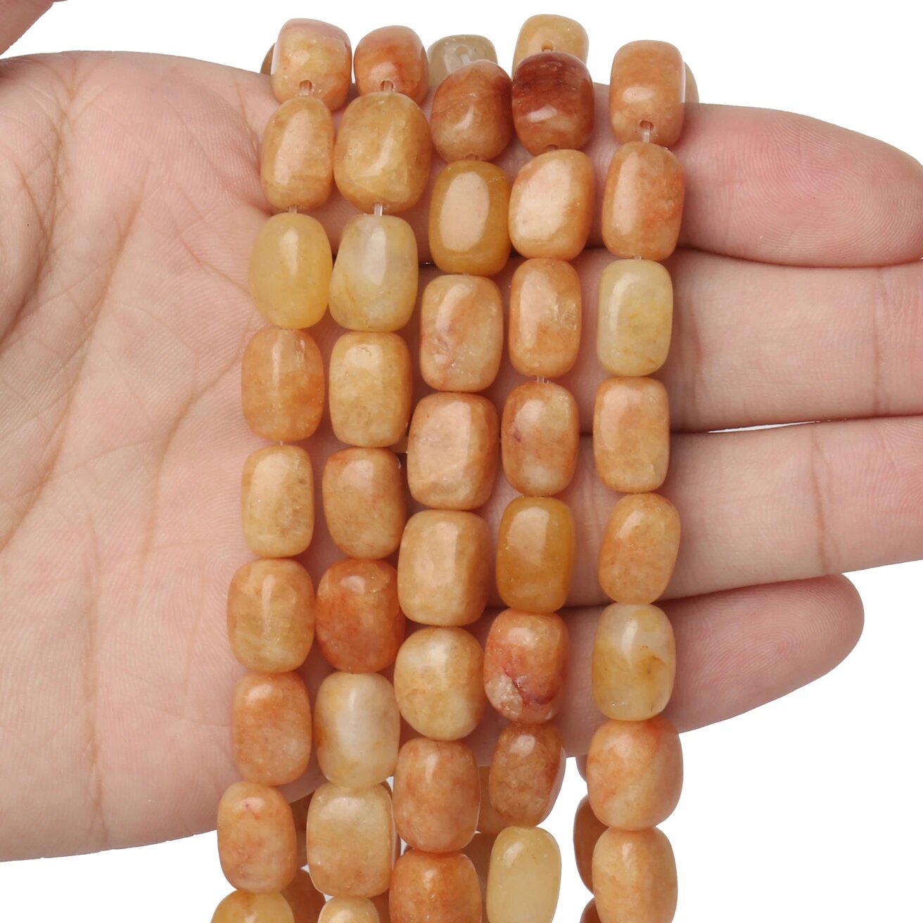 Кубические бусины из натуральных камней LNMBII 8x12 мм Yellow Agate