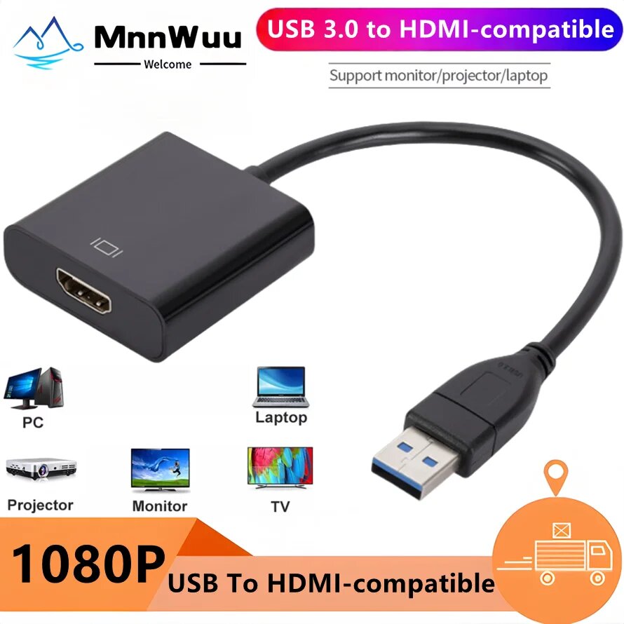 Адаптер USB 3.0 - HDMI, Big shell — фото 1