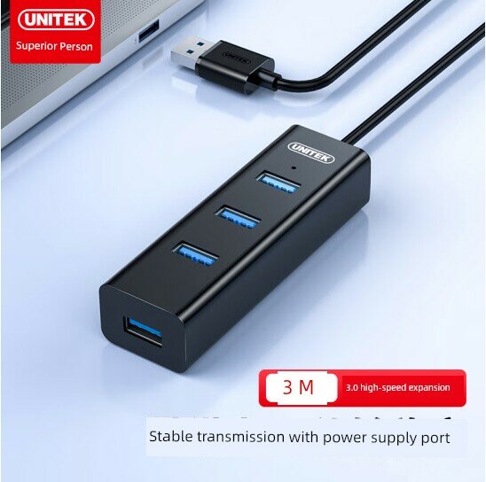 USB 3.0 4-портовый высокоскоростной хаб Y-3089BK черный кабель 3 м для ноутбука/ПК