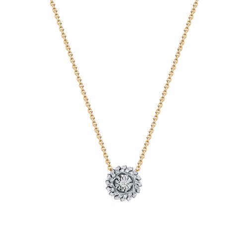 фото Колье diamant online, красное золото, 585 проба, бриллиант, длина 45 см., прозрачный