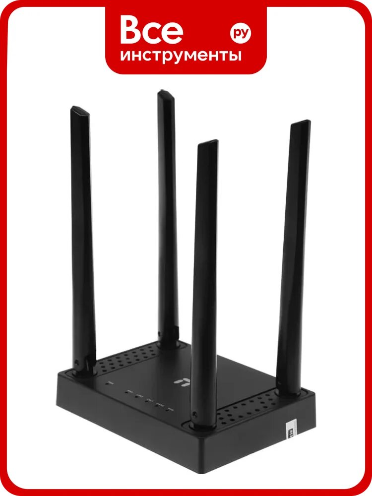 Двухдиапазонный роутер Netis N4 v3 АС1200, 2,4/5ГГц, 1167 Мбит/с, LAN 2x100 Мбит/с, WAN 1x100 Мбит/с, MU-MIMO, 4x5дБи антенны, черный 10000146695