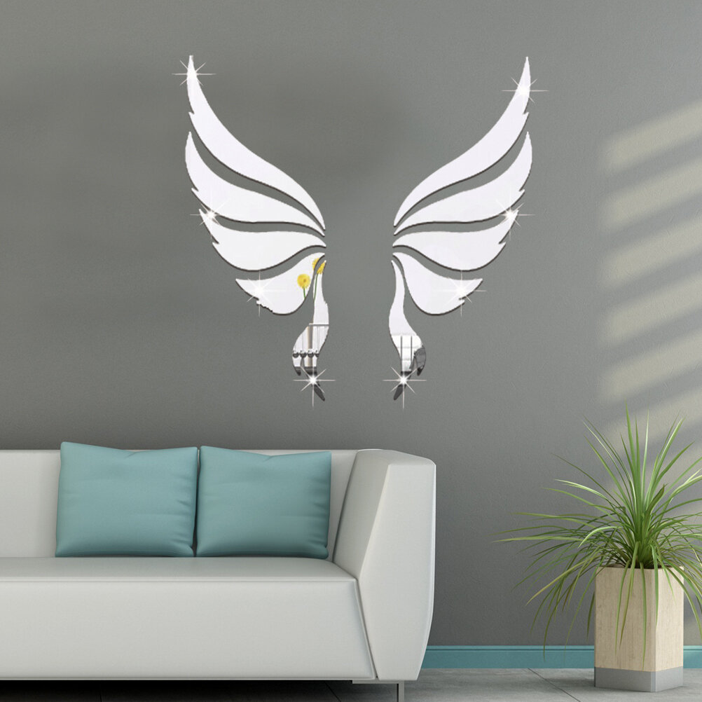 Acrylic Mirror Wall Sticker Для Украшения Интерьера Легко Наклеивается И Снимается Без Вреда Для Здоровья Серебристый