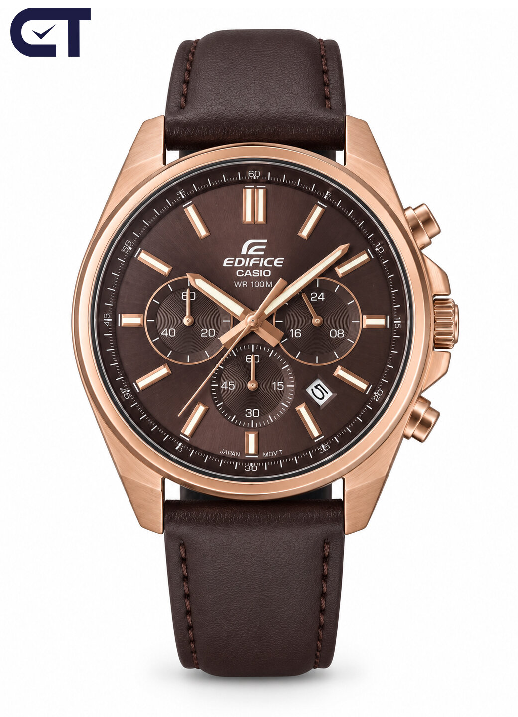 Наручные часы CASIO Edifice, коричневый — фото 1