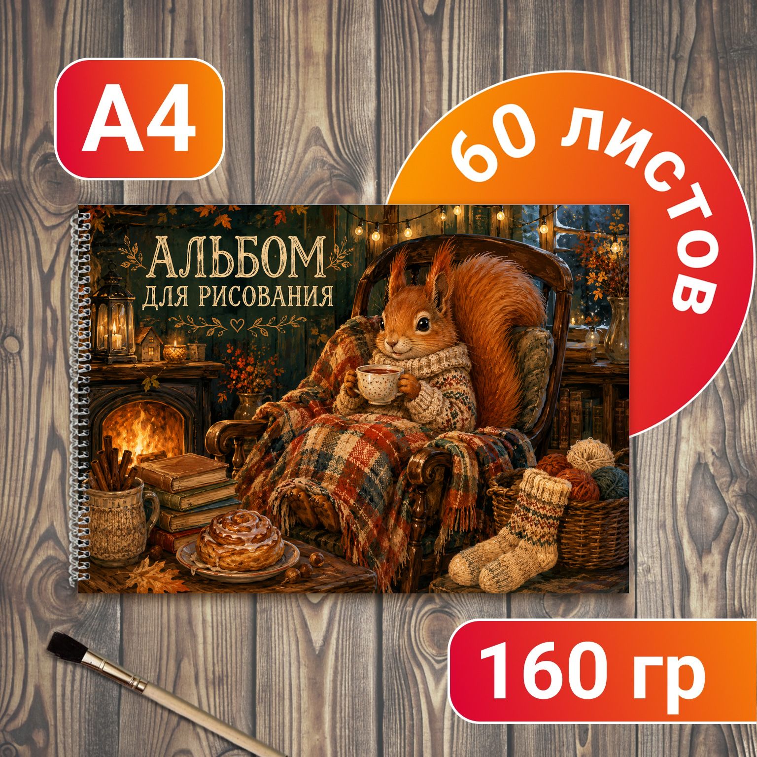 Альбом для рисования Белочка А4 60 листов