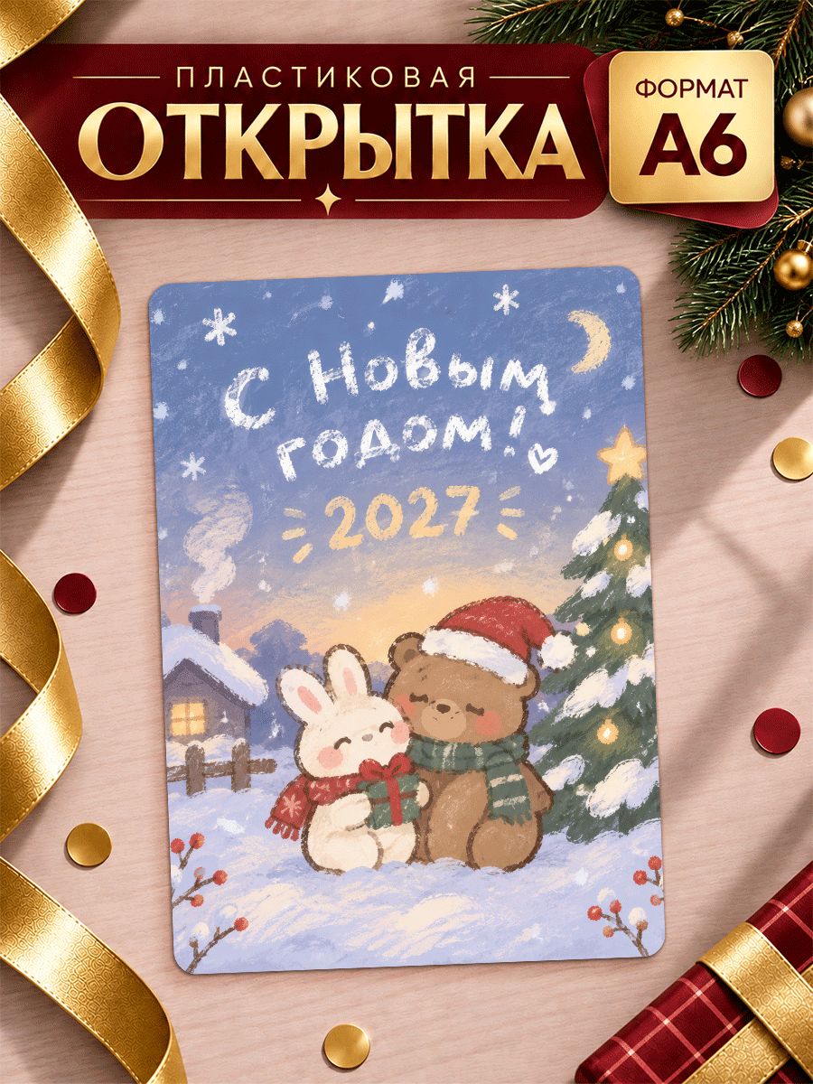 Мини открытка Новый Год