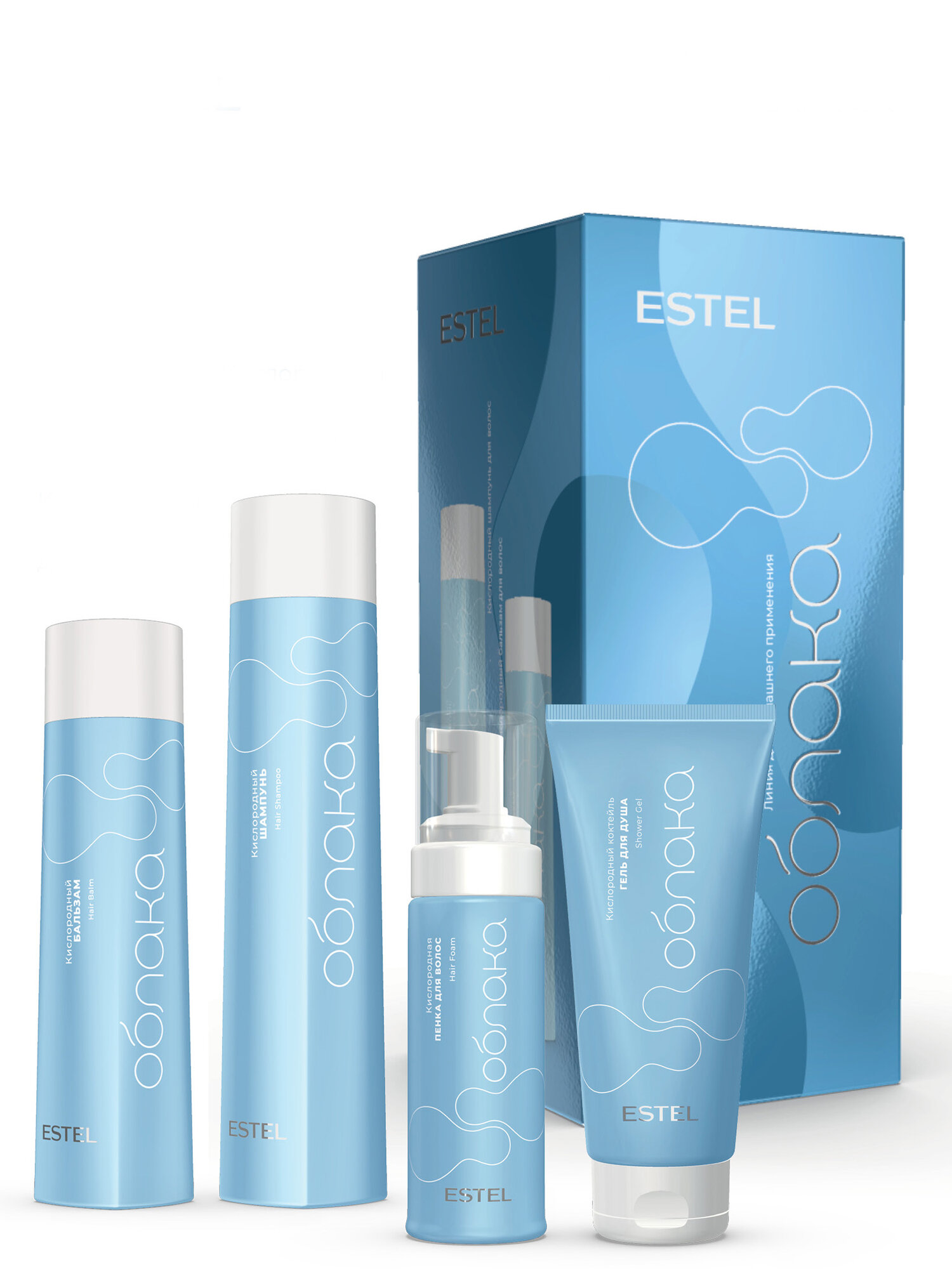 Подарочный набор для волос и тела ESTEL PROFESSIONAL Облака: шампунь, бальзам, пенка и гель для душа 300+250+200+150 мл
