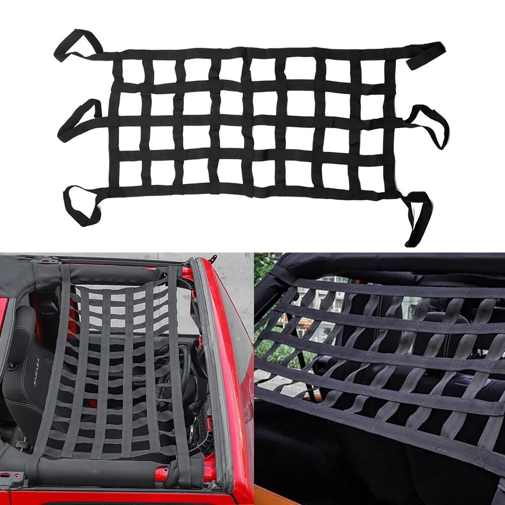 Многофункциональная крышная сеть для Jeep Wrangler, черная нейлоновая сетка для багажа