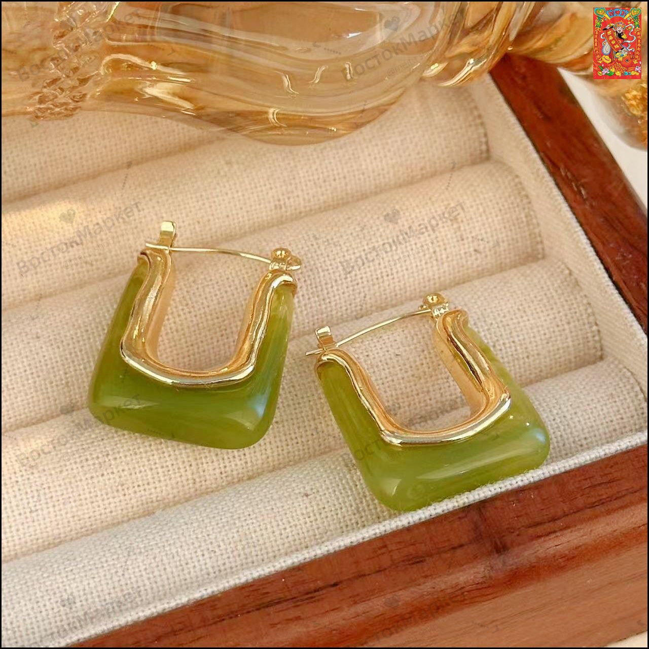 Серьги, белый