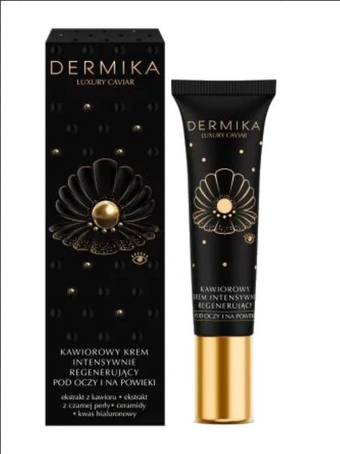 Крем для ухода за кожей Dermika Luxury Caviar интенсивно восстанавливающий для кожи под глазами и на веках, 15 мл
