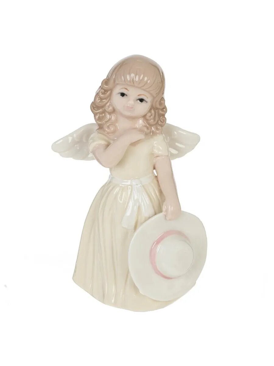 Фигурка декоративная Ангел, фарфоровая, 14 см