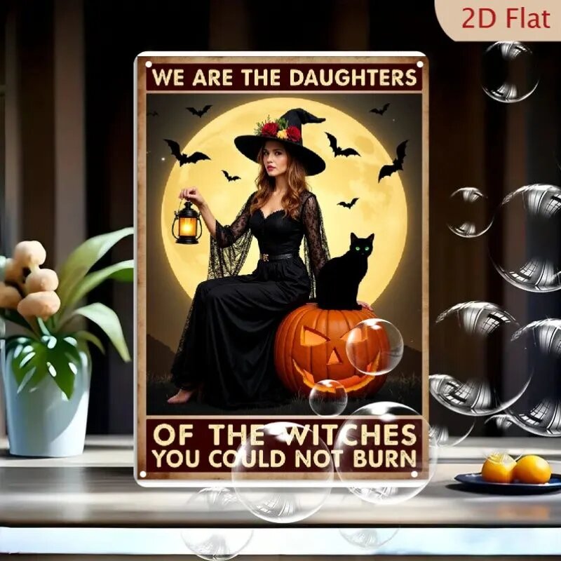 Металлическая табличка Halloween 25 30 см, праздничный декор Хэллоуин, тыквы, ведьмы, привидения, постер для дома