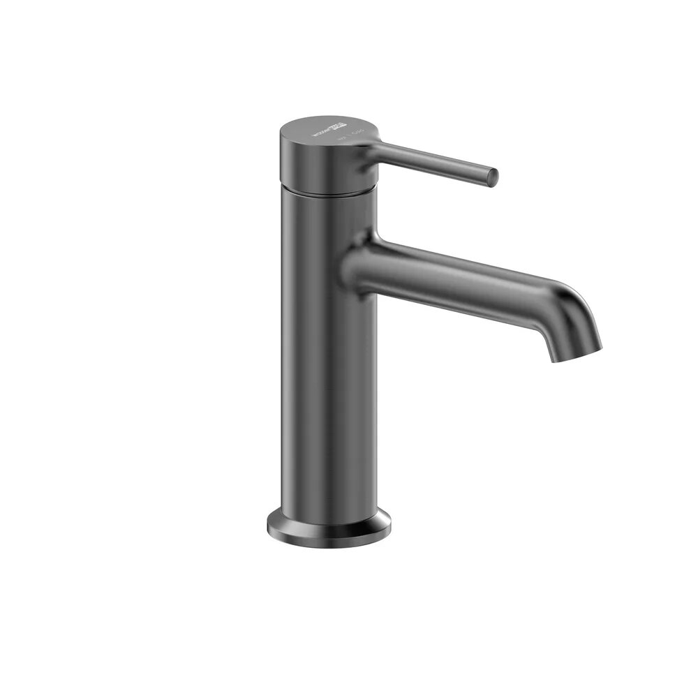 Смеситель для раковины Wasserkraft Рейн (Rhein) 9903GR серый, черный, матовый, кран для ванной в раковину, из латуни, рычажный, с керамическим картриджем