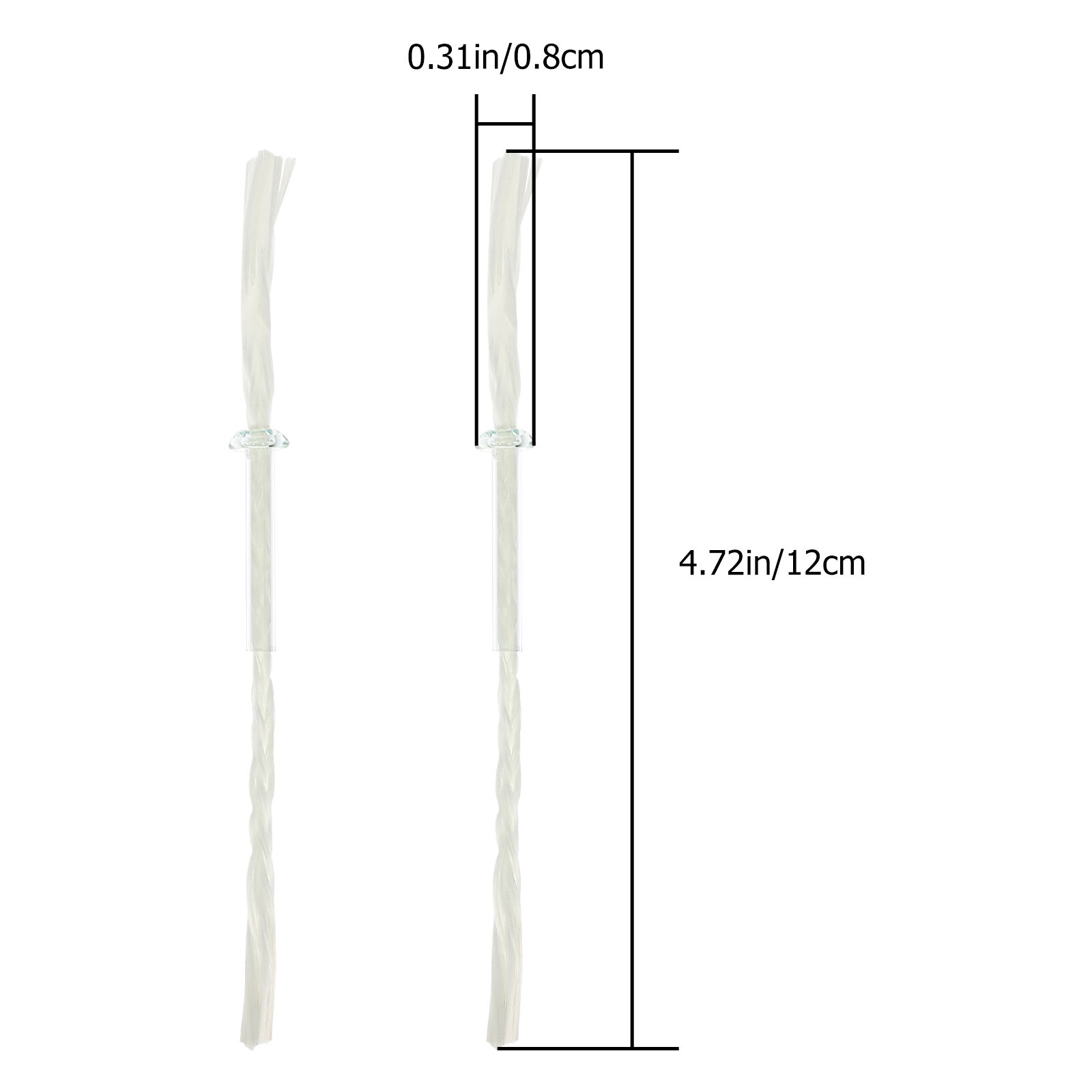 Фитиль Для Керосиновой Лампы Из Хлопка 2 Штук Размер 12X0.8Cm Белый