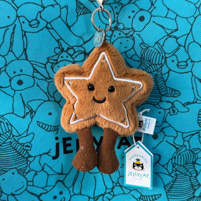 Плюшевый брелок Jellycat Star Cookie для сумки, подвеска, игрушка, подарок без пылевого мешка - 1 шт