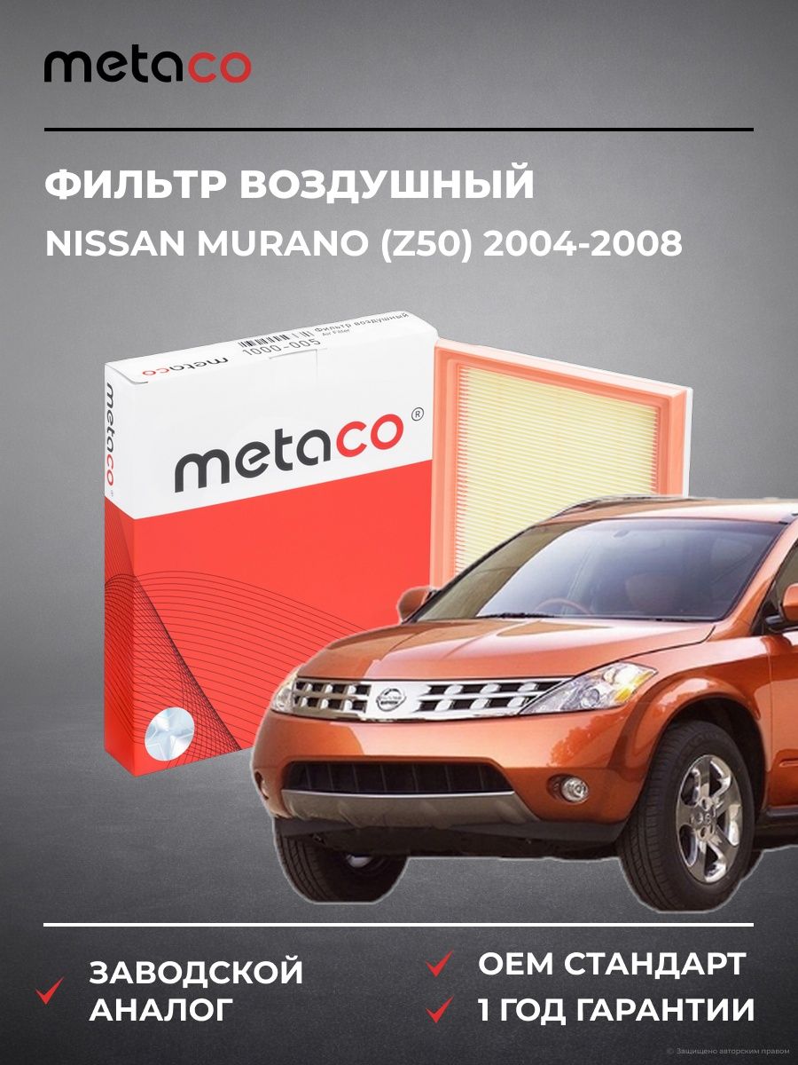 Фильтр воздушный METACO 1000005 Ниссан Мурано Nissan Murano Z50 2004-2008