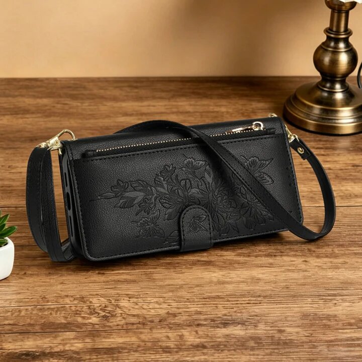 Чехол-бумажник из кожи на молнии на 6 карт для Xiaomi 17T Черный, Black (Long Short), Xiaomi 17T Pro