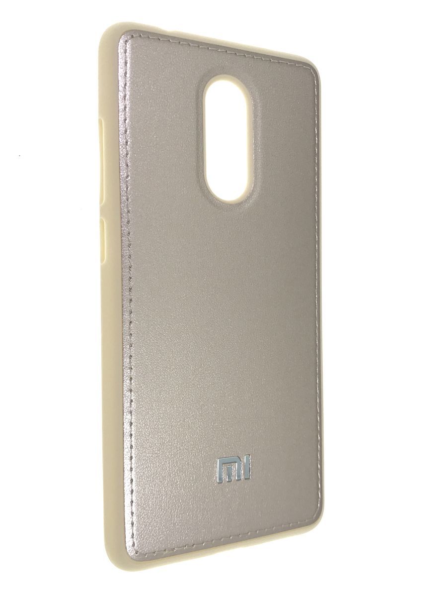 Чехол MF для Redmi 5 Накладка силиконовая с кожаной нашивкой