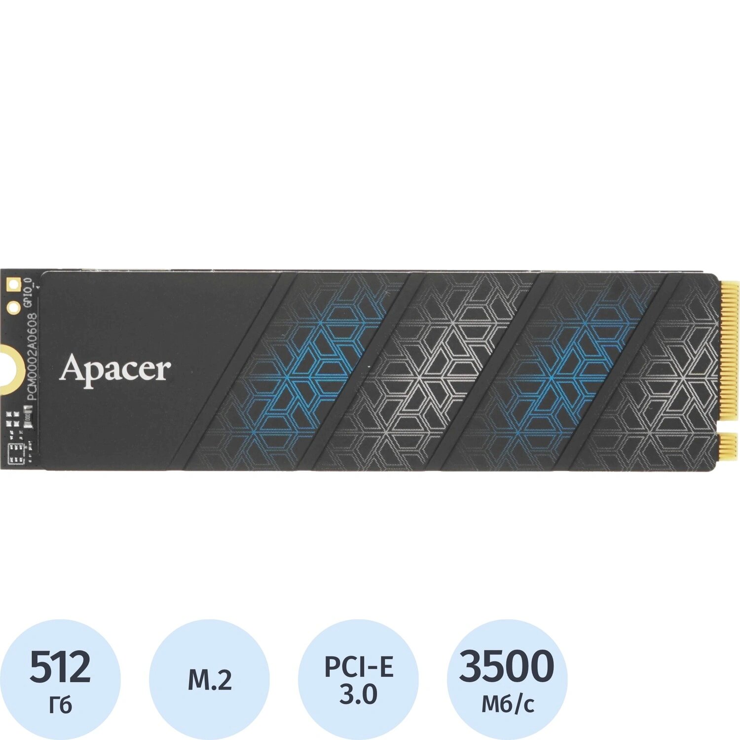 Apacer SSD накопитель Apacer AS2280P4U 512 ГБ (AP512GAS2280P4UPRO-1)