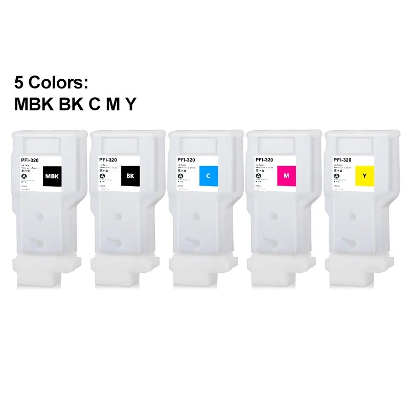 5 шт. многоразовых картриджей DSCINKS PFI-320 для принтеров Canon 300ml 5colors