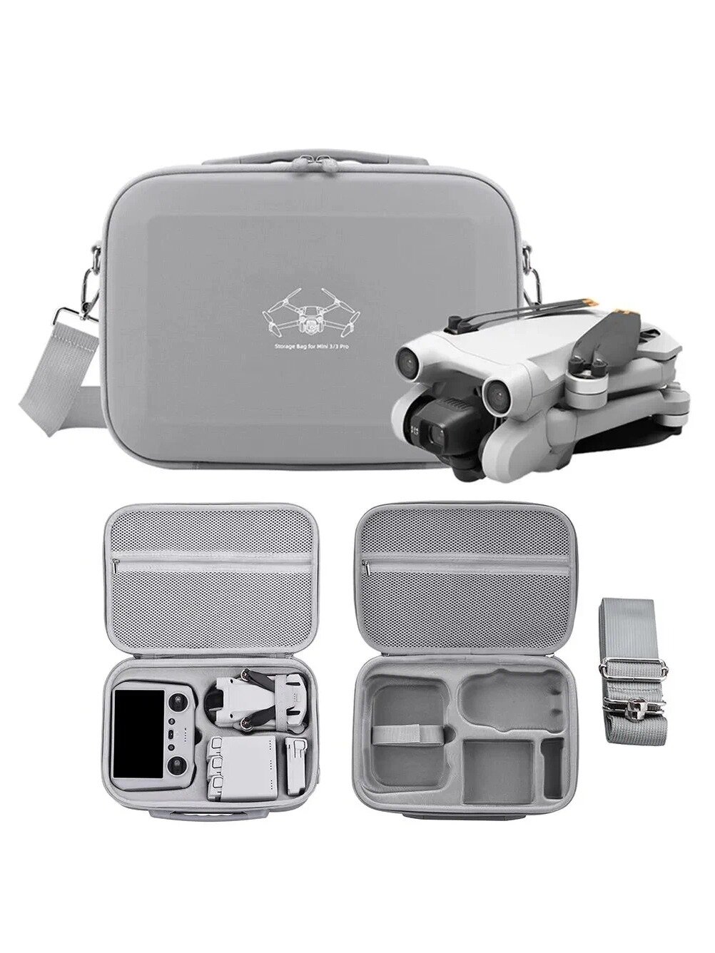 Чехол для DJI Mini 3 Pro с жёстким корпусом и амортизирующей подкладкой из лайкры