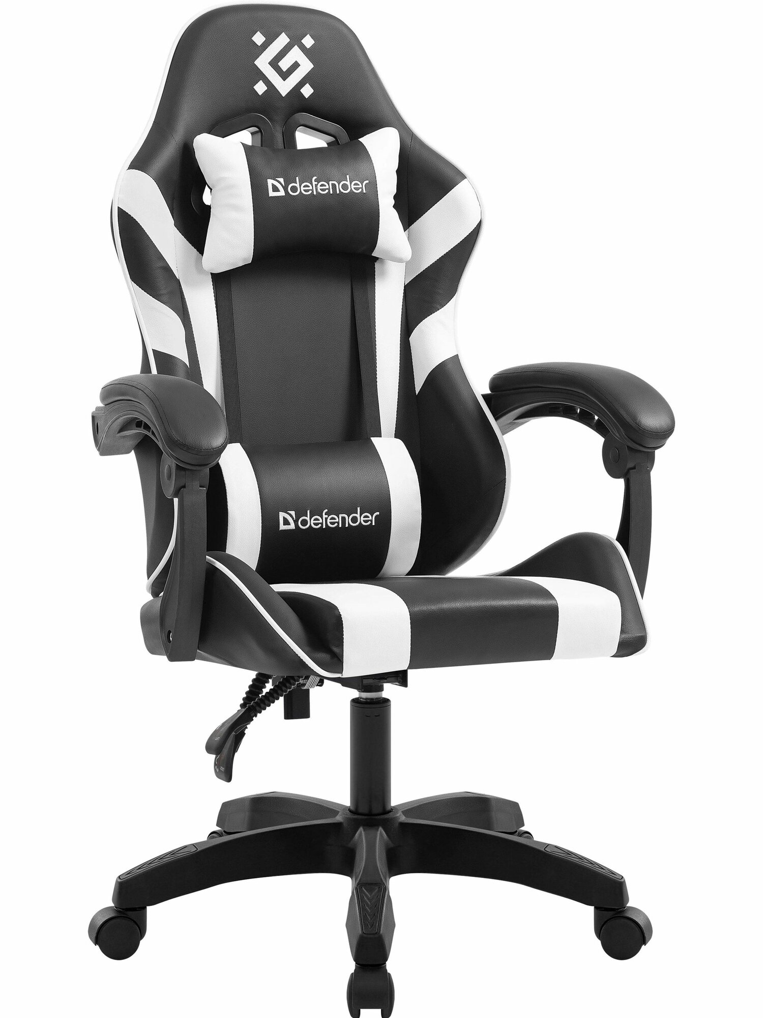 Кресло компьютерное игровое Defender Ortos Черный/белый, класс 2, PU